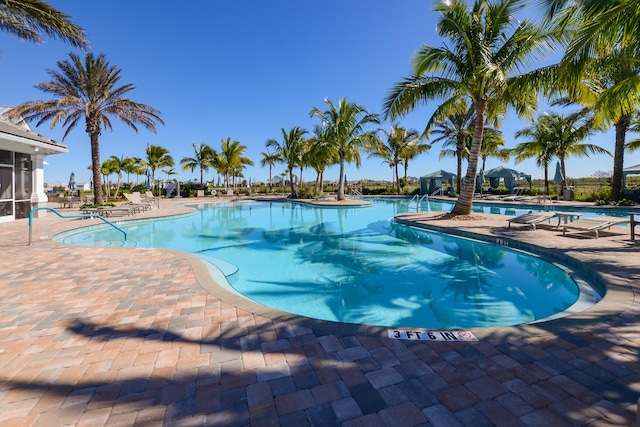 view of pool with a patio