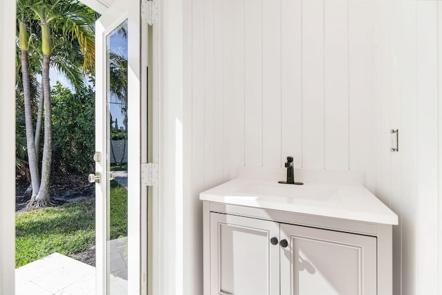 bathroom with vanity and a wealth of natural light