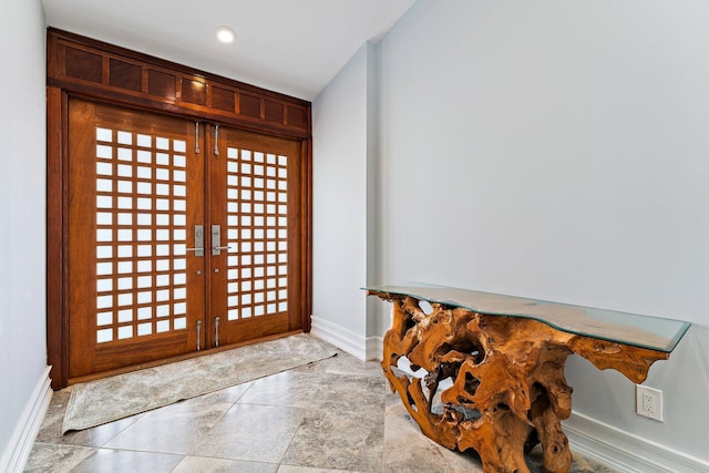 entryway with french doors