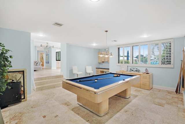 game room with pool table