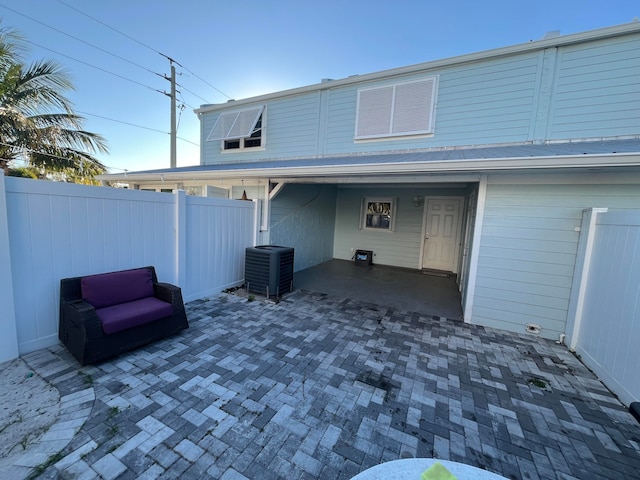 view of patio / terrace with central AC