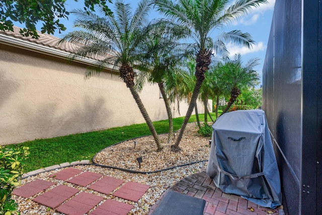 view of patio with area for grilling