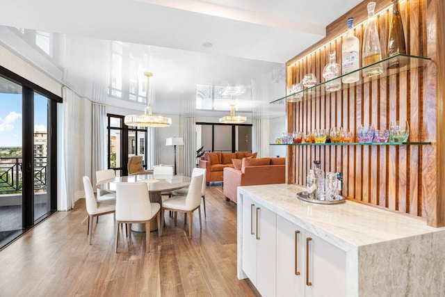 dining room featuring light hardwood / wood-style floors