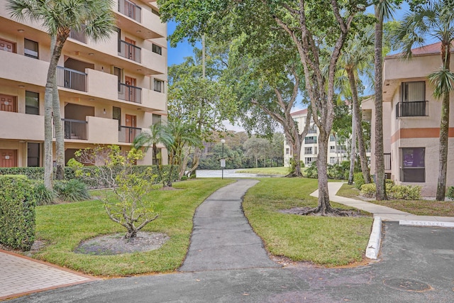 view of community featuring a yard