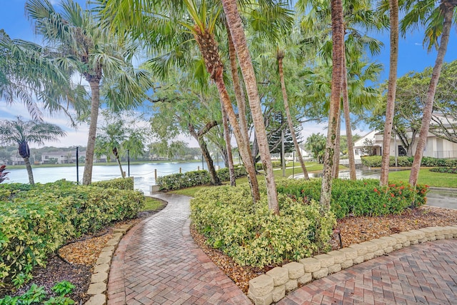 view of property's community featuring a water view