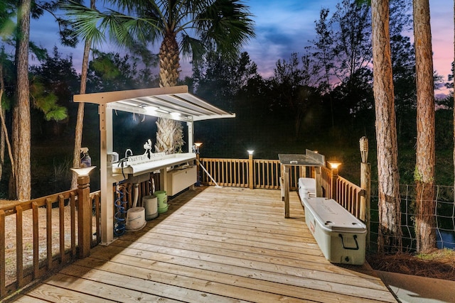 view of deck at dusk