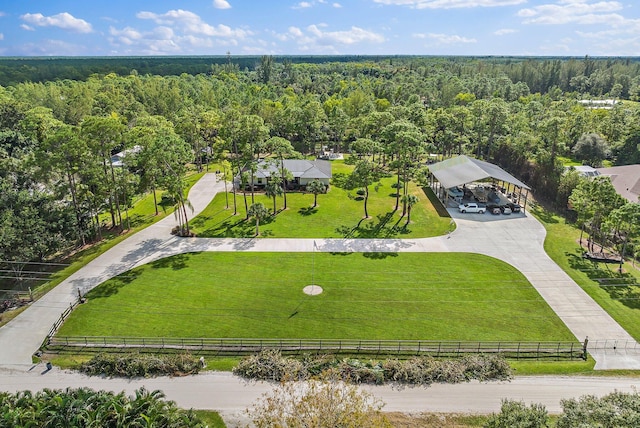 drone / aerial view with a rural view