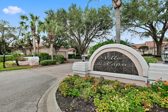 view of community sign