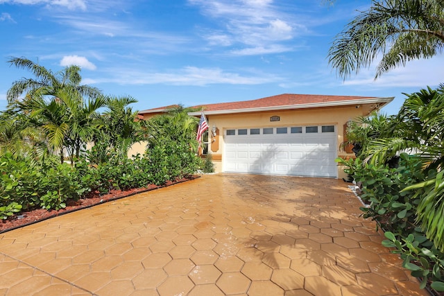 view of front of house with a garage