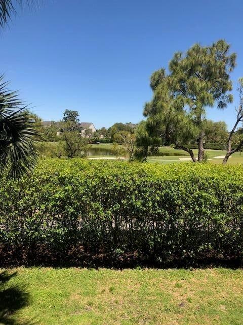 view of yard with a water view