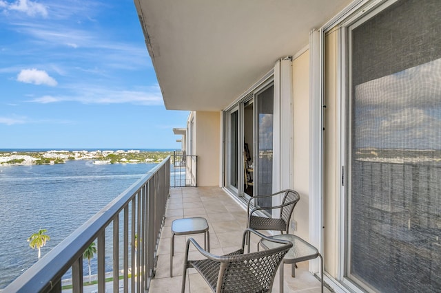 balcony with a water view