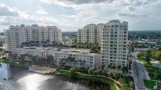 view of property with a water view