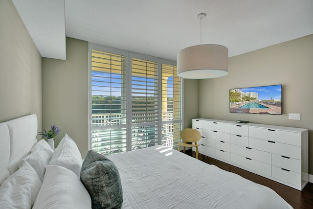 bedroom featuring dark hardwood / wood-style floors