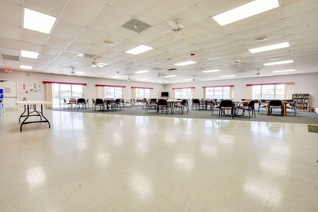 miscellaneous room with a drop ceiling