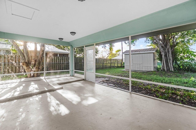 view of unfurnished sunroom