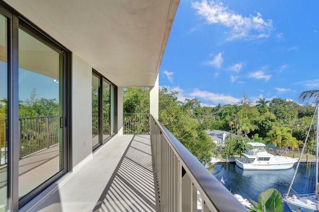 balcony with a water view