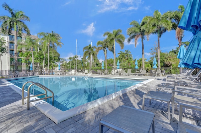 view of pool featuring a patio area