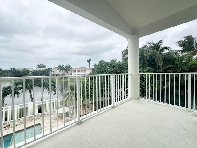 balcony with a water view