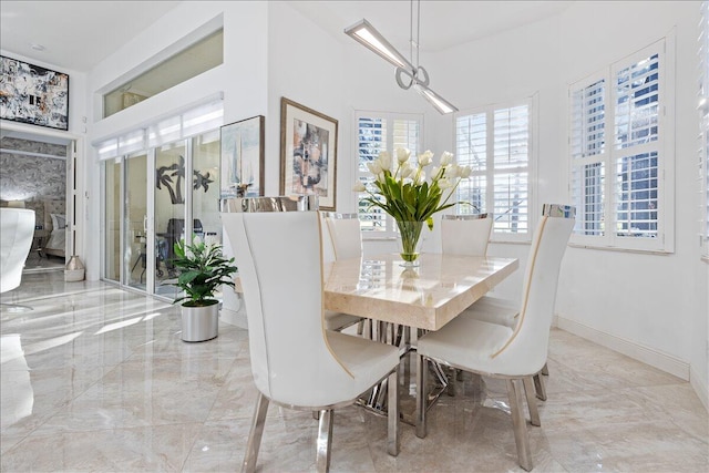 dining space with plenty of natural light