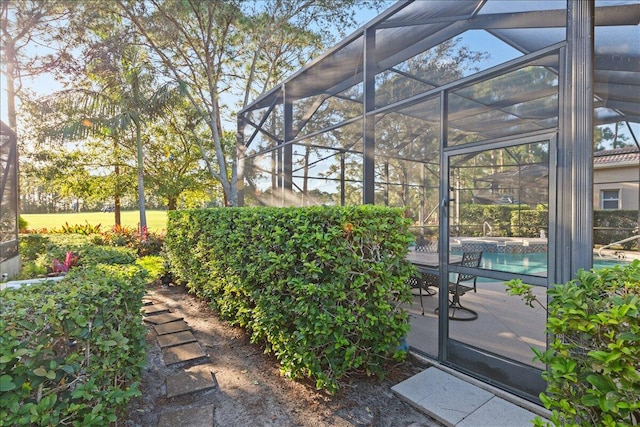 exterior space with a lanai