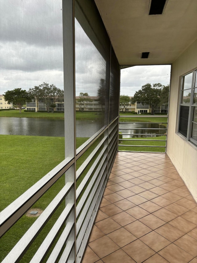 balcony with a water view