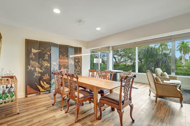 dining area featuring light hardwood / wood-style floors