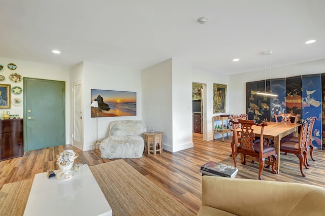 living room featuring hardwood / wood-style flooring