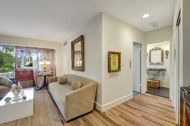 living room featuring hardwood / wood-style floors