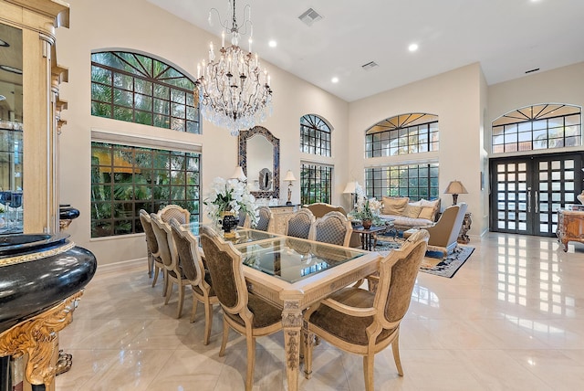 pool at dusk with a patio area, a sunroom, and a pool with connected hot tub