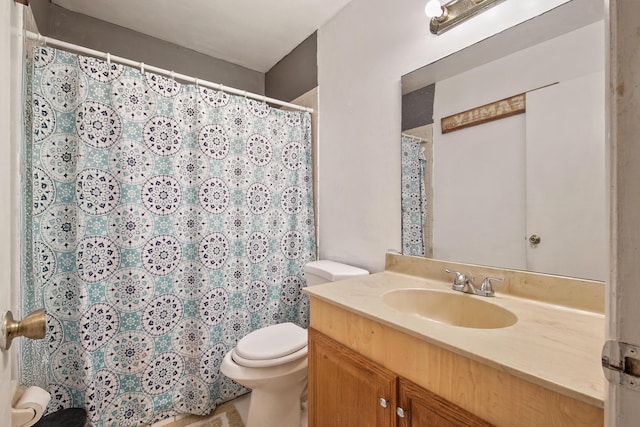 1801 SW Beeker St S, Port Saint Lucie, FL 34953 - bathroom with vanity, toilet, and a shower with shower curtain