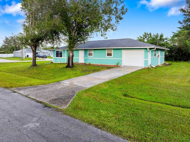 1801 SW Beeker St S, Port Saint Lucie, FL 34953 - ranch-style home featuring concrete driveway, an attached garage, and a front lawn