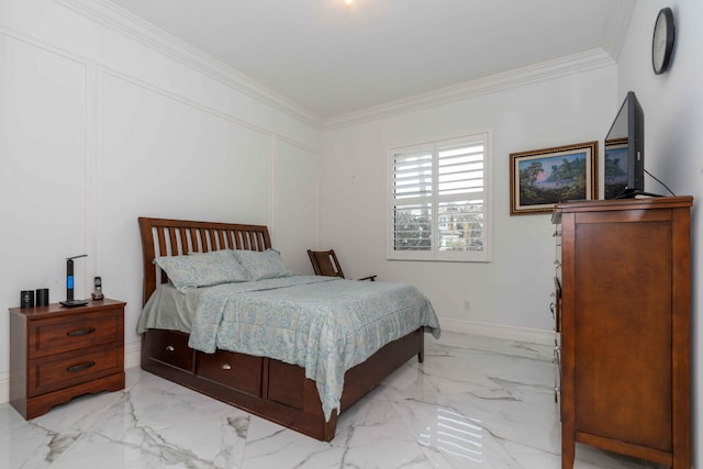 bedroom featuring ornamental molding