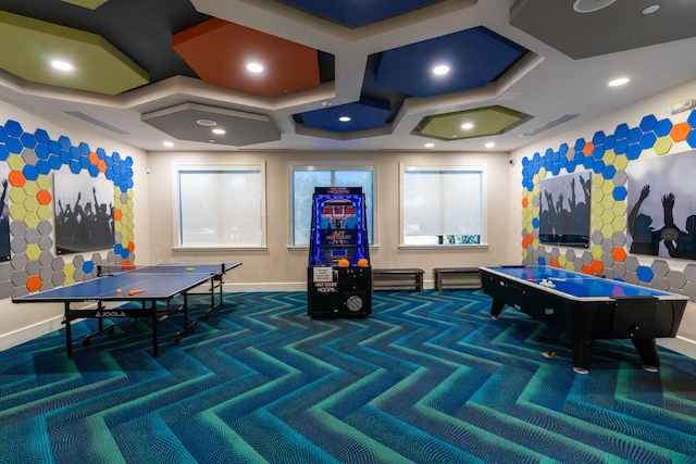 playroom featuring carpet floors