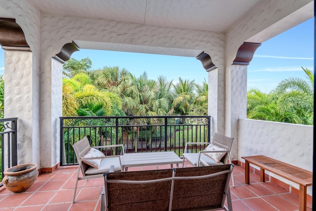 balcony featuring a patio area