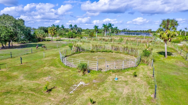 bird's eye view with a rural view