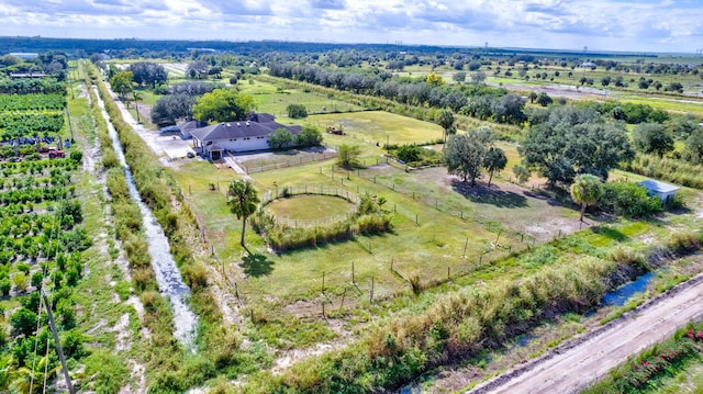 aerial view featuring a rural view