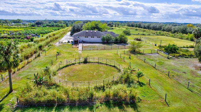 aerial view featuring a rural view