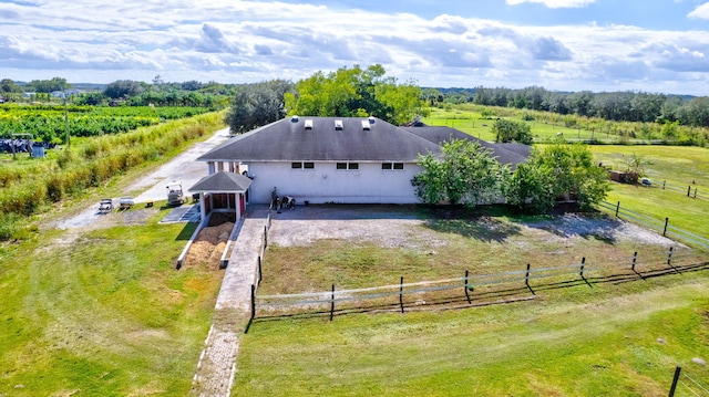 bird's eye view featuring a rural view