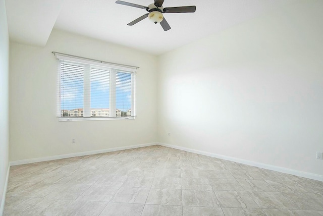 unfurnished room featuring ceiling fan