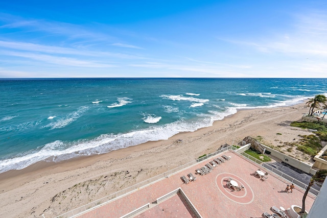 view of water feature featuring a view of the beach