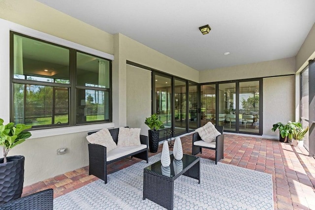 view of patio / terrace featuring an outdoor hangout area