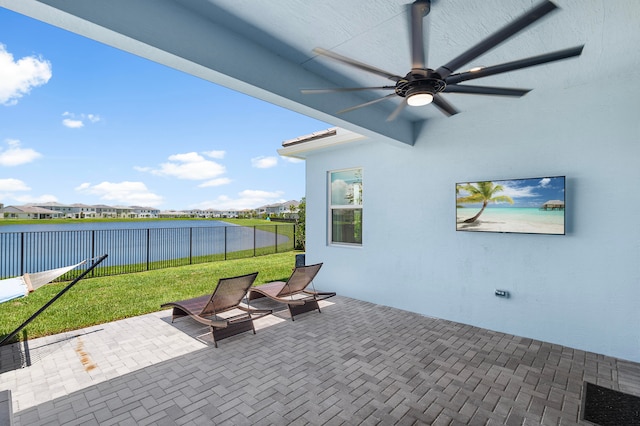 view of patio / terrace with ceiling fan