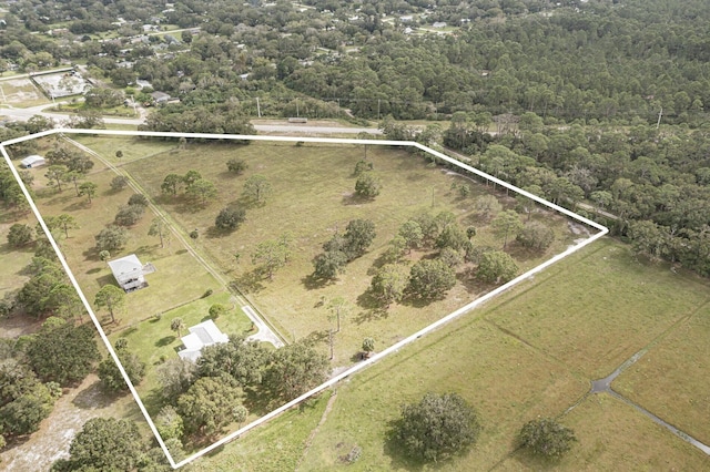 aerial view with a rural view