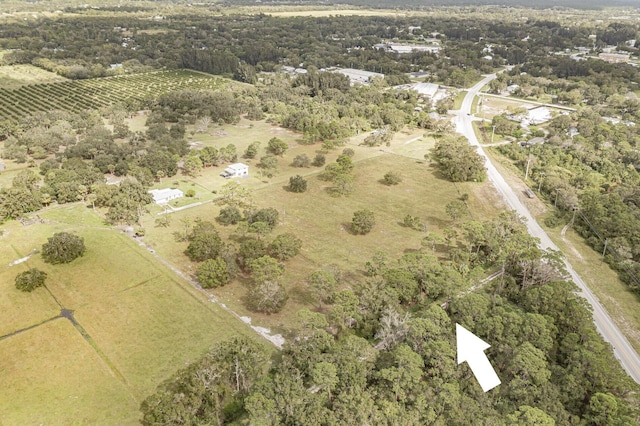 drone / aerial view with a rural view