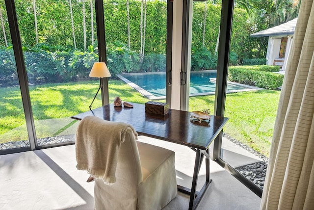 sunroom with a healthy amount of sunlight