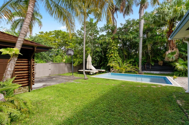 exterior space featuring a yard and a patio