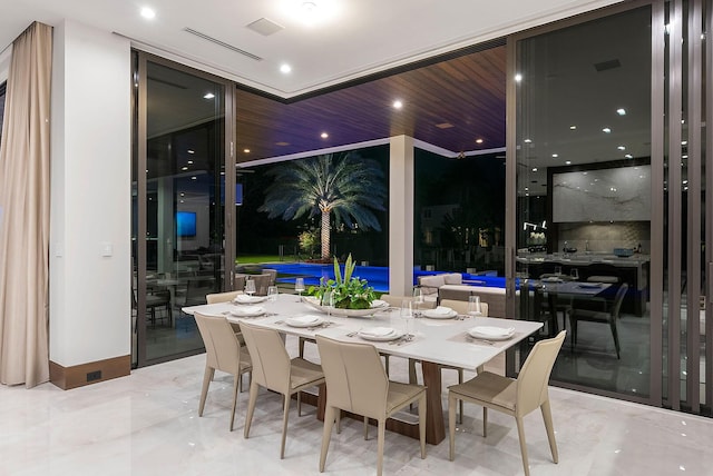 298 W Key Palm Rd, Boca Raton, FL 33432 - dining room with marble tiled floors