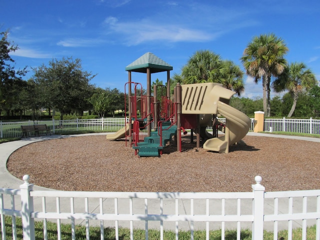 community play area with fence