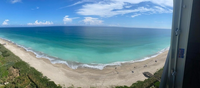 property view of water with a beach view