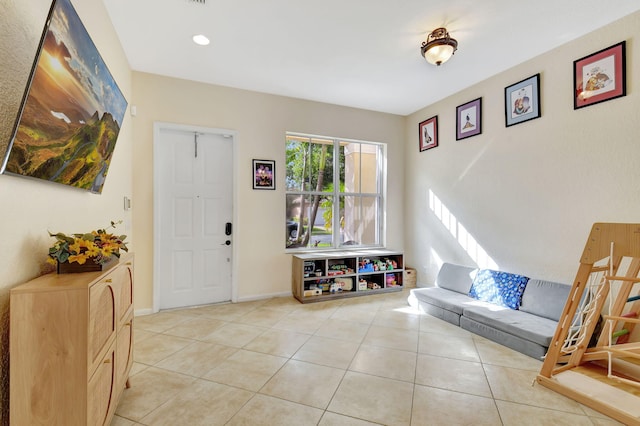 view of tiled entrance foyer